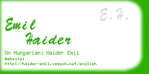 emil haider business card